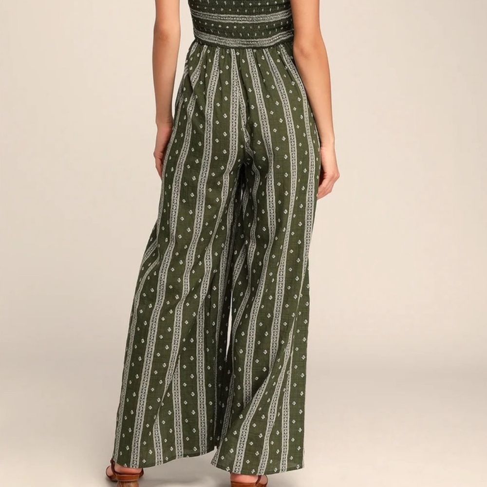 Lulu's Green Strapless Patterned Jumpsuit - image 3